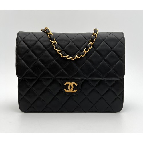 Chanel black leather...