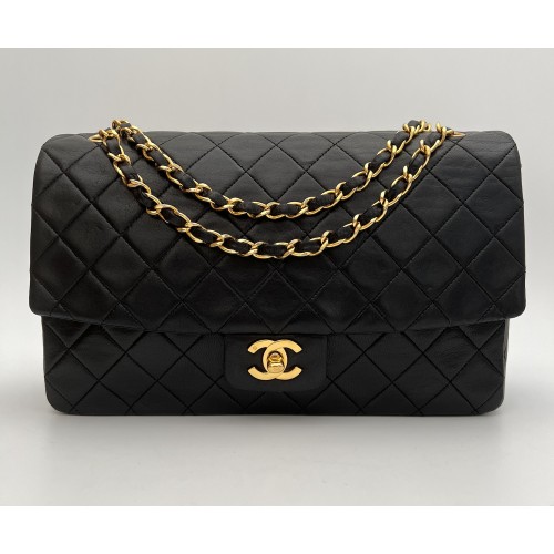 Chanel black leather coin...