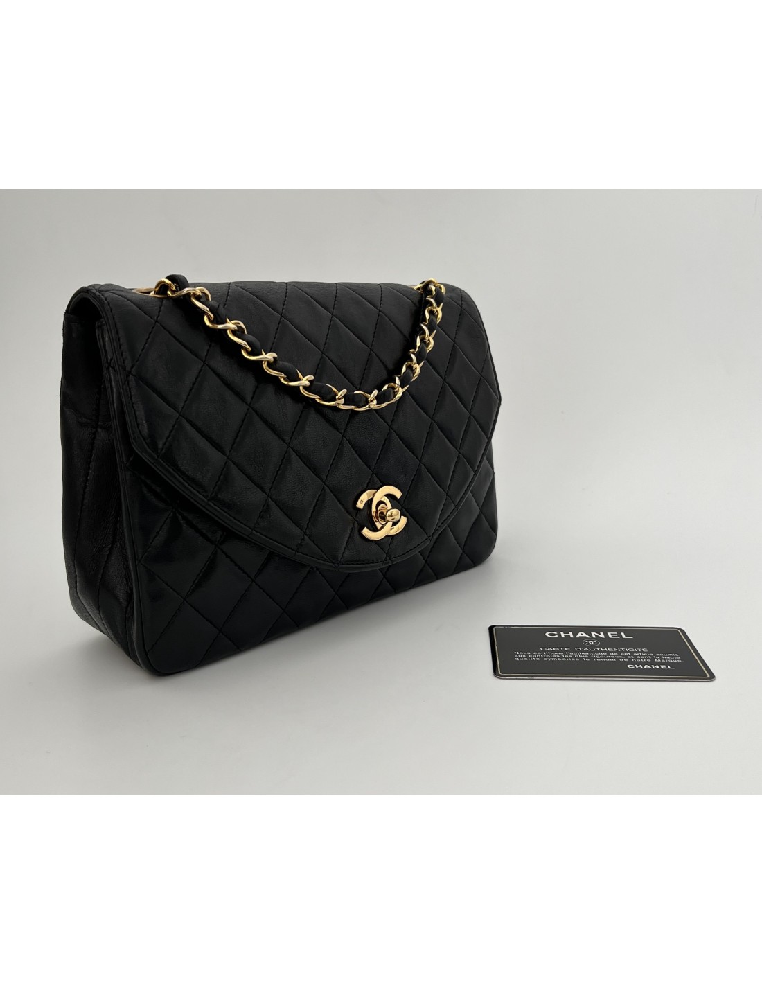 Vintage Classic Chanel Black Shoulder BagToteLARGE  Inox Wind