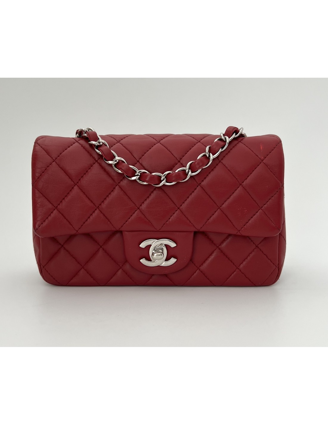 Chanel burgundy leather, ref. 7662