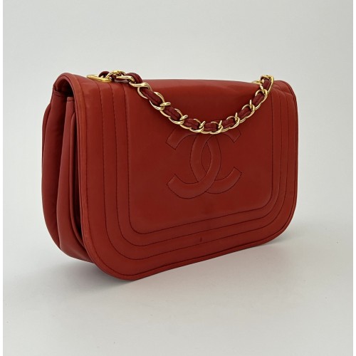 Chanel red leather vintage...
