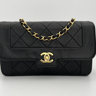 Chanel Diana black leather vintage ref. 7889